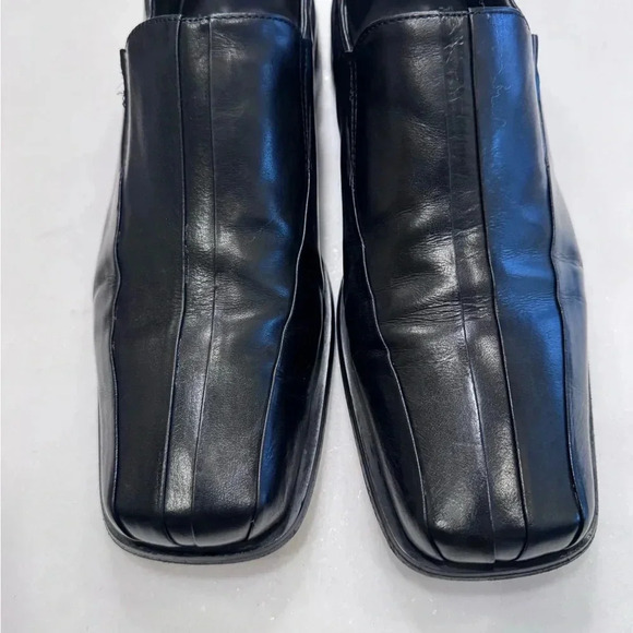 Giorgio Brutini Private Collection Black Leather Slip On Loafers 11 M ITALY - Picture 10 of 14